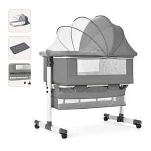 Lit Bébé Berceau Cododo 3 en 1 pour bébé, Portable, pliable, hauteur réglable, roues silencieuses, Shaker, couffin avec moustiquaire pour nouveau-né