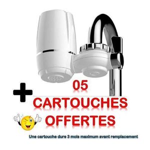 Filtre A Eau Purificateur De Robinet - (Blanc) + 05 Cartouche De Rechange Offerte (BLANC )