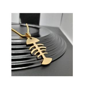 chaîne Homme titane Hip Hop  pendentif Arrêt de poisson 60cm Doré,  bijoux religieux  En Acier Inoxydable Pendentif  idéal cadeau de saint valentin, anniversaire,  mariage, baptêmes 