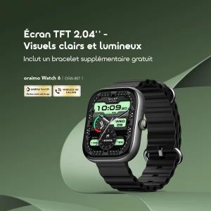Oraimo Watch 6 Montre Connectée à grand écran 2,04'' Tactile Etancheité iIP68