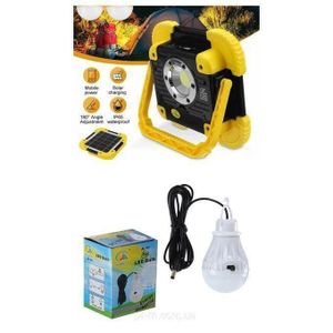 Lampe Solaire LED Portable, Rechargeable Par USB, Lampe De Poche Réglable à 360 ° Avec Ampoule, Pour L’extérieur, Jardin, Camping, Tente, Pêche