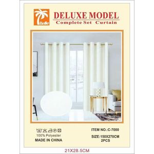 Belle Rideau occultant deluxe modèle C-7000 lot de 2 panneaux crème blanc 150×270cm, tissu polyester pour chambre et salon