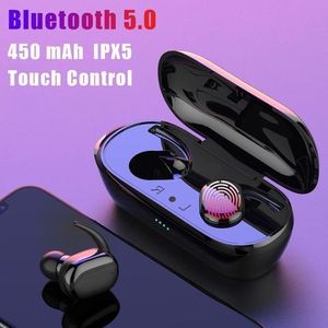 Écouteur Bluetooth 5.0, lecture stéréo HD écouteur sans fil casque sans fil  avec micro, casque Bluetooth à contrôle tactile pour iPhone Tablette  smartphone Android (noir)