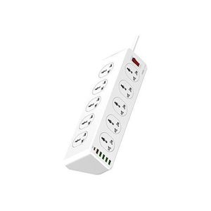 Ola Multiprise Parasurtenseur – 10 Prises + 5 USB + Type-C -Blanc