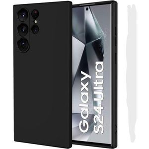 Diverse Coque Silicone Compatible Avec Samsung Galaxy S24 Ultra Avec Antichoc- NOIR