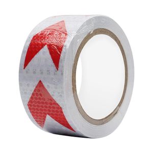 Ruban adhésif réfléchissant flèche blanc rouge 25m