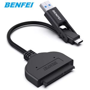 Câble adaptateur BENFEI SATA vers USB USB 3.0/ USB-C vers SATA Ill pour ordinateur portable Sortie CC Compatible avec les disques durs et SSD de 2,5 pouces