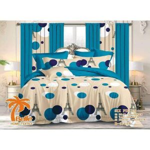 QUALITE SUPERIEUR Lot De 2 Draps + 2 Taies – Design Élégant et Confort Assuré Pour DEUX Places avec rideau