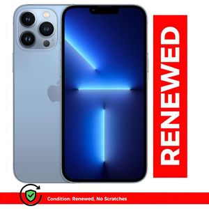 Renewed iPhone 13 Pro Max Smartphone, 6GB RAM 128 Storage, 6.7 Inch 120Hz ProMotion OLED Screen,A15 Bionic Chip Pro Triple Camera blue