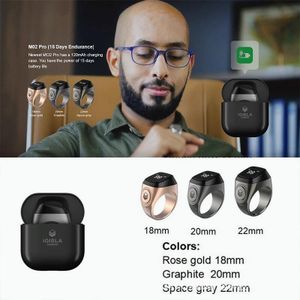 Bague Connectée iQIBLA Zikr Ring – Compteur Tasbih  Écran OLED Bluetooth  IP67 slam Smart Ring