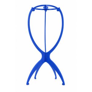 Support de Perruque et Postiche Superhairpieces – Porte-Perruque Pliable Bleu 34 cm – Support pour Perruque, Chapeau et Accessoires