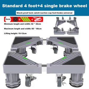 Support Universel De Base De Réfrigérateur Pour Lave-linge à Rouleaux 4 Pieds + 4 Roues Simples