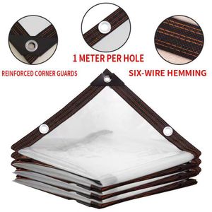 Bâche en plastique transparent et imperméable pour extérieur (2 m x 4 m), adaptée aux pergolas et aux serres,œillets métalliques et cordes inclus.