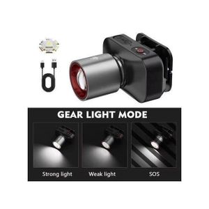 Lampe Frontale De Travail étanche à LED Avec Zoom/longue Durée De Vie De La Batterie/adaptée à La Pêche De Nuit