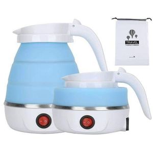 Ensemble De Bouilloire électrique Pliante Portative Pour La Maison Et Le Voyage - 0,6 L-Bleu