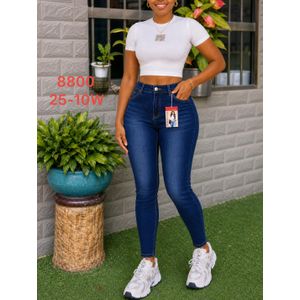 Patalons Jean Skinny Taille Haute Bleu 