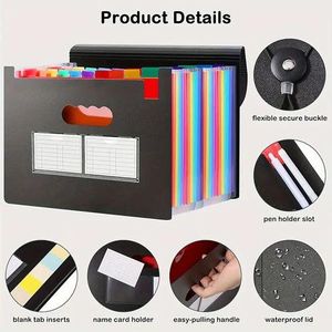 Folder Organizer, Expandable File Box, Document/Receipt Organizer