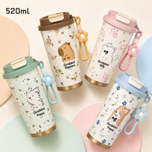 Gourde Thermique Kawaii 520ML – Tasse Isotherme avec Paille A26