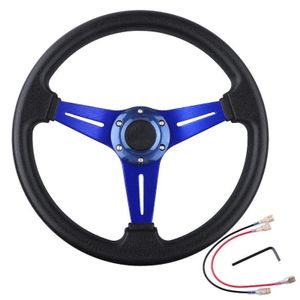 Volant de voiture en PU de 350 mm 14 pouces, volant antidérapant de course, volant de jeu