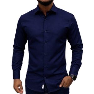 Chemise Habillée Bleu Nuit – Coupe Ajustée