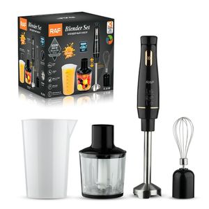 RAF mixeur électrique multifonction 4-en-1, mixeur plongeant à main 800 W pour cuisine, en acier inoxydable