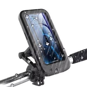 Support de téléphone flexible antivol et étanche en ABS pour vélo/moto/véhicule électrique, compatible avec les appareils de 2 à 6 et 7 pouces, avec fixation automatique par clip.