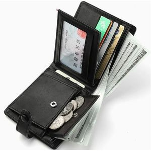 Portefeuille homme avec porte-cartes de visite, étui court en cuir PU, porte-monnaie de haute qualité pour cartes de crédit.