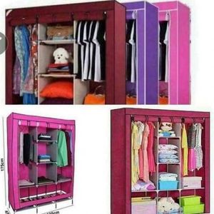 Placard Armoire Démontable 10 Compartiments Avec Housse 3 Battants