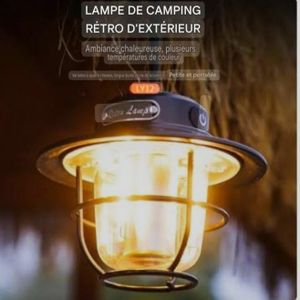 Lampe de poche pour camping, model LY12 noire rechargeable 