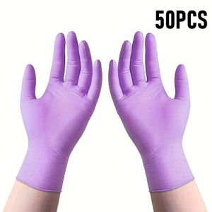 Gants En Latex Non Poudrés Gants De Protection Jetables Non Stériles - Grands - 50 Pièces