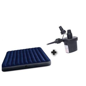 Intex Matelas Gonflable 2 Places + Pompe Electrique offerte