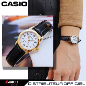 Casio LTP-V001GL-7BUDF - Montre Femme Classique - Bande En Cuir - Noir/Blanc