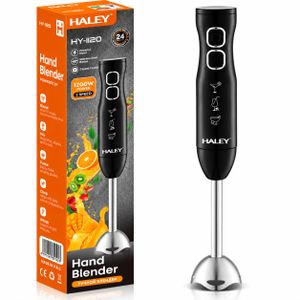 HALEY Mixeur Plongeant 1200W 2 Vitesses, Blender à Main Électrique Multifonction avec Lame en Acier Inoxydable, Mixeur Immersion pour Soupe, Purée, Sauce, Smoothie et Aliments Bébé