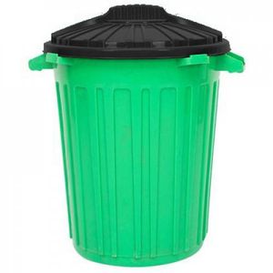 tajplast Poubelle – Plastique – 60 Litres – Vert - Couvercle Noir