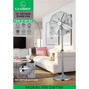 Leadder Ventilateur Sur Pied Antique 18 Pouces 