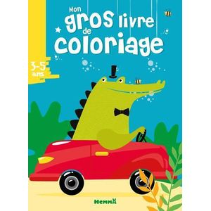 Dessin Mon gros livre de coloriage - croco voiture - 3/5 ans