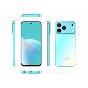 Corn Mega 100 Max Bleu - Écran avec trou de 6,67" - 5 Go RAM - 64 Go ROM - Caméra Ultra 13 MP