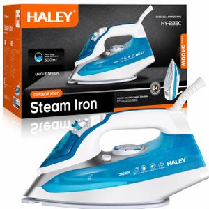 HALEY Fer à Vapeur 2400W, Réservoir 500 ml, Semelle Céramique, Vapeur Verticale & Self Clean – HY-233C 
