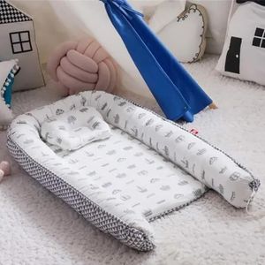 Galuin Lit Bébé 85*50Cm Avec Oreiller - Lit De Voyage Portable Pour Berceau - Gris