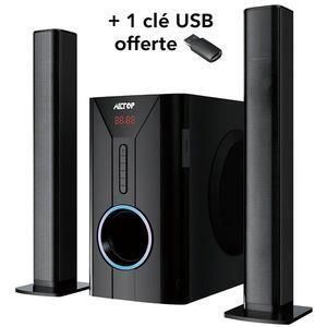 Woofer ALITOP SP-2506 + 1 CLE USB Offerte - Home Cinéma - Chaîne HI-FI - Noir