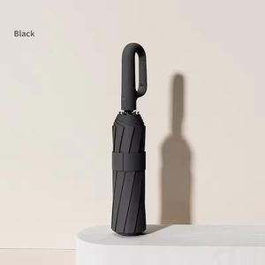 Parapluie automatique anti-vent puissant, protection contre les rayons UV, avec fermeture à clip pour parapluies masculins pliables et grand parapluie féminin