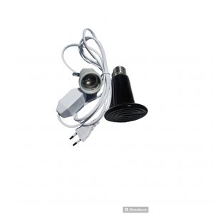 Ampoule Céramique Chauffante Lampe Noire De Chauffage 50W En Céramique 220-240V Lampe Infrarouge Chauffante Pour Poussin Reptile Tortue Chiot Lapin Terrarium Avec Douille En Céramique Et Cordon D'alimentation