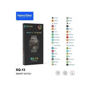 HAINOTEKO  Montre Connectée Serie 10 Jet Black Avec Grand écran AMOLED, Assistance Vocale IA, 3 Paires De Bracelets