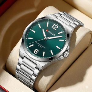 Curren Montre Homme, montre De Luxe à Quartz En Acier Inoxydable- Idéal Pour Le Business - Nouvelle Collection C8493