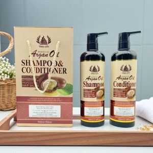 Kit Shampooing + Après-Shampooing 900 ml × 2 – Soin Capillaire à l’Huile d’Argan