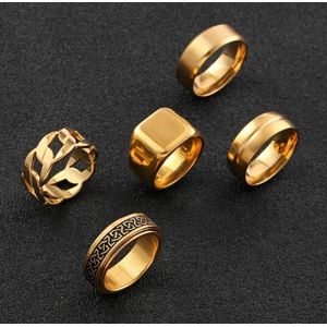 Yiwu Lot de 5 bague acier inoxydable taille 9