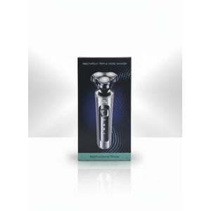 Rasoir Électrique Multifonction 3 Têtes Rechargeable Gris métallisé / Noir