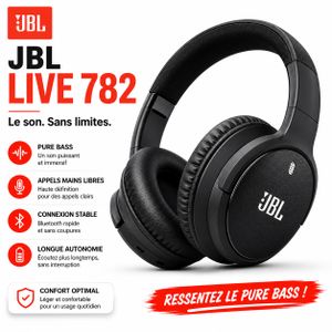 Article Casque Bluetooth JBL LIVE 782 Sans Fil – Son Pure Bass, Micro Intégré, Autonomie Longue Durée – Noir