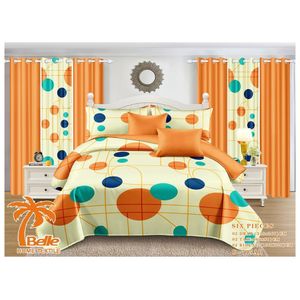 Belle  Lot Complet : 2 Draps + 2 Taies + 2 Rideaux – Design Élégant et Confort Assuré