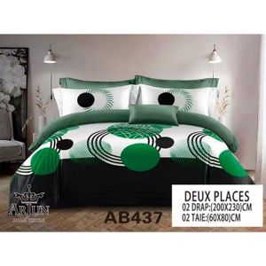 QUALITE ARJUN Lot De 2 Draps + 2 Taies – Design Élégant et Confort Assuré Pour 2 Places